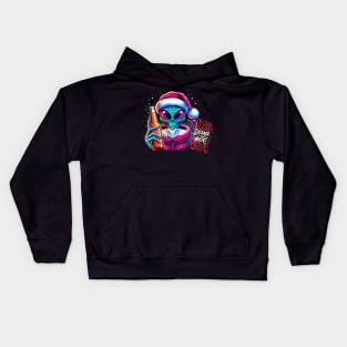 Galactic Santa Alien Toasting Holiday Cheers Kids Hoodie